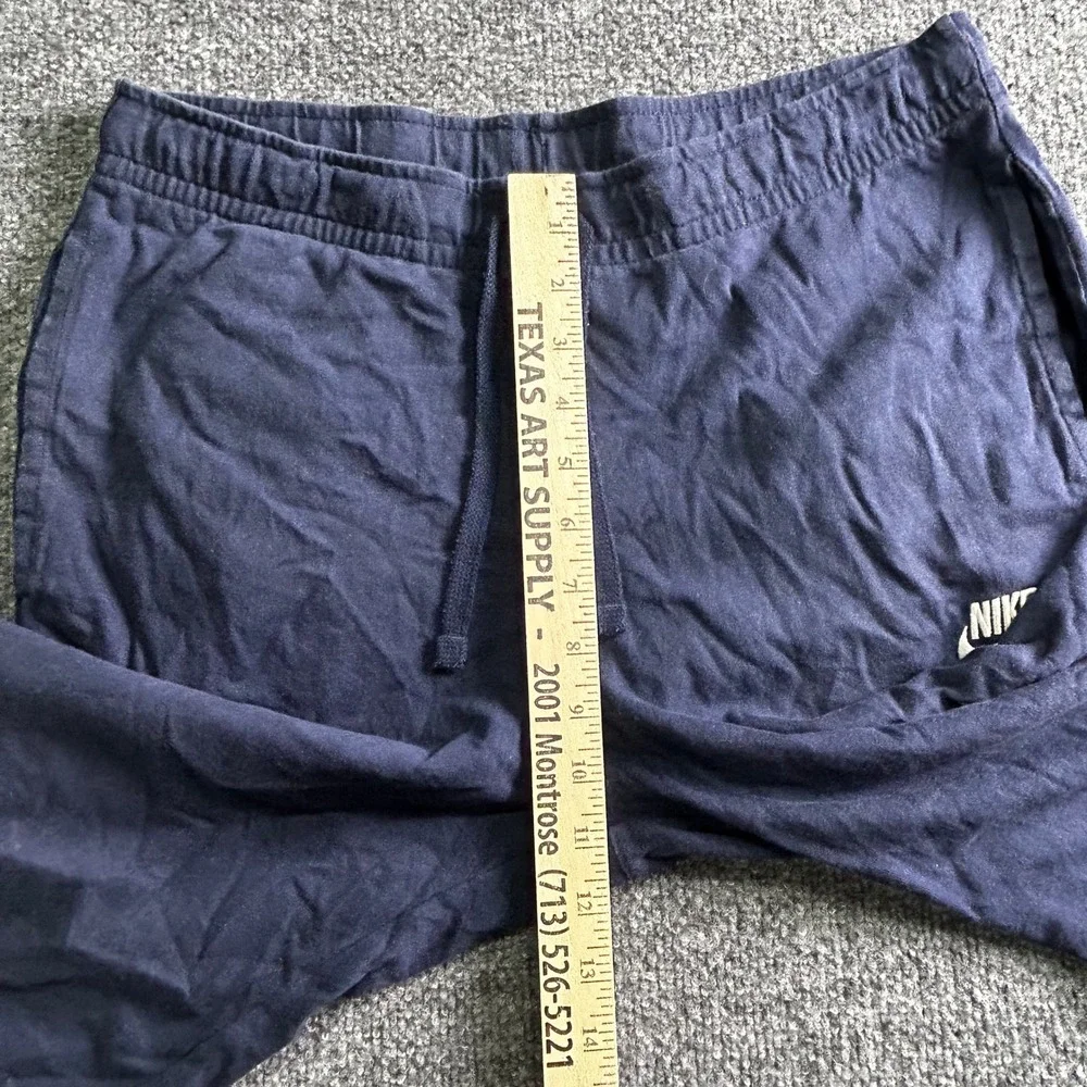 Nike Shorts Mens Size M Navy Blue Knit Jersey Athletic Lounge Drawstring Pockets